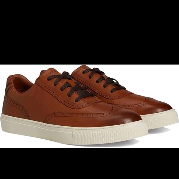 Cole Haan Men's Grand Kittery Wing Tip Sneakers, British Tan/Ivory, - Picture 2 of 7